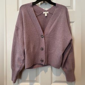 H&M small purple cardigan sweater